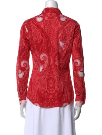 Etro Paisley Print Long Sleeve Button-Up Top