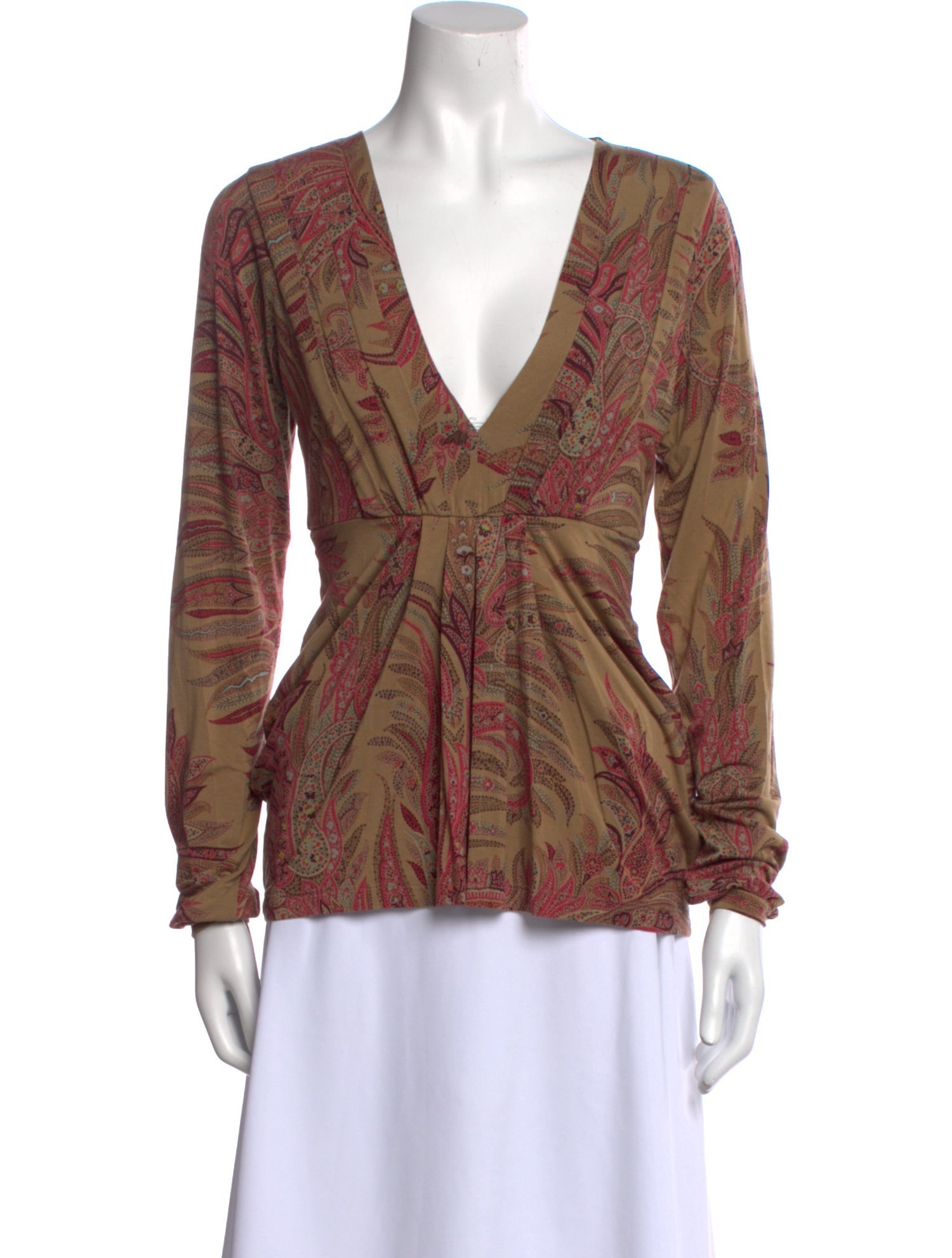 Etro Paisley Print V-Neck Blouse