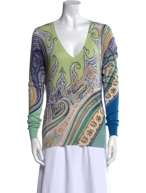Etro Silk Paisley Print Sweater