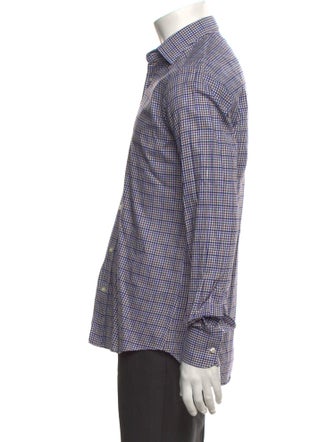 Etro Plaid Print Long Sleeve Shirt