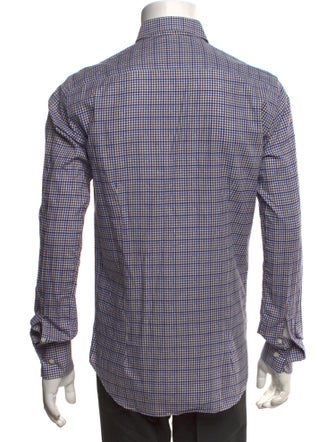 Etro Plaid Print Long Sleeve Shirt