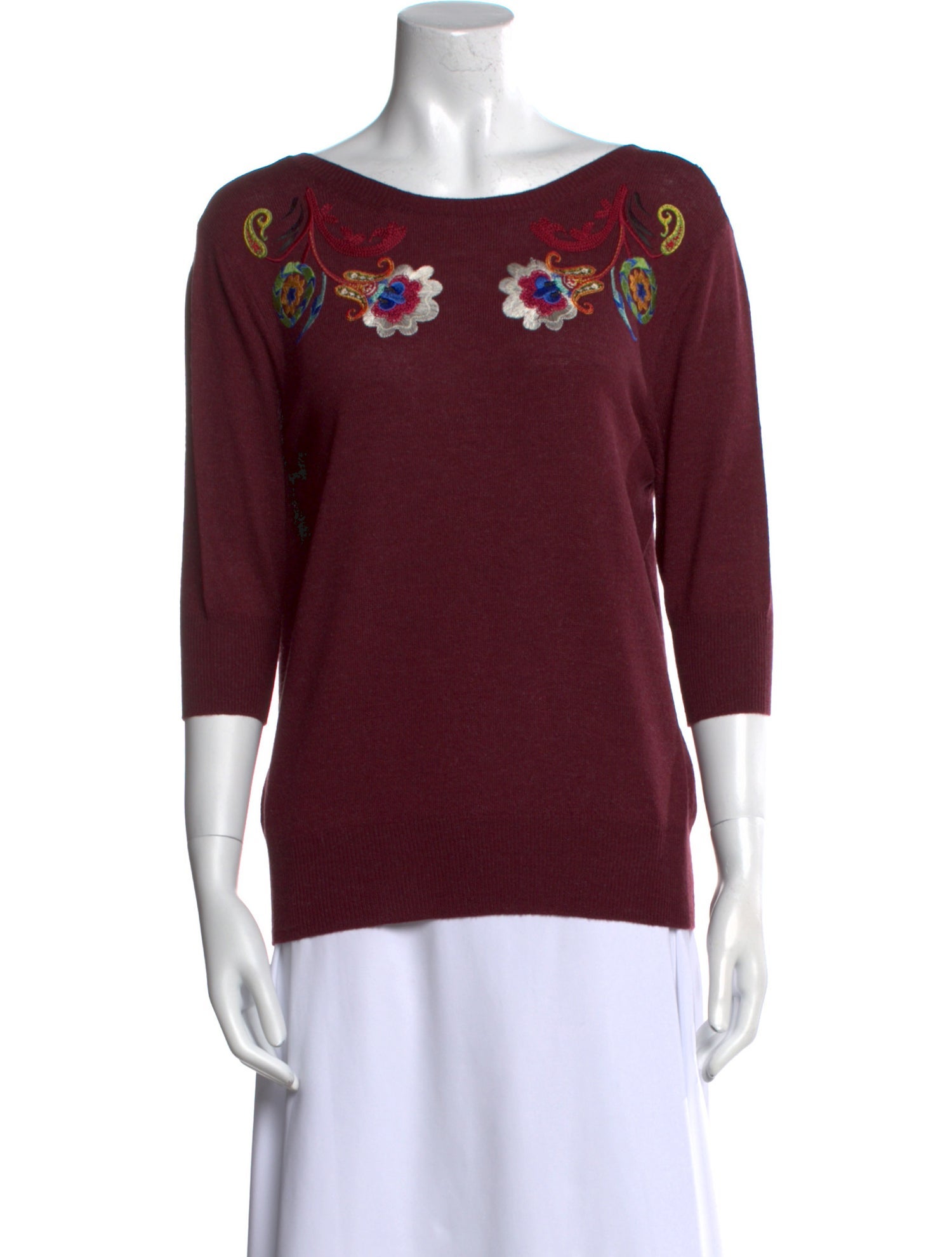 Etro Floral Print Bateau Neckline Sweater