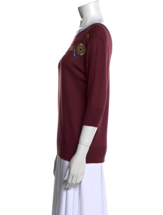 Etro Floral Print Bateau Neckline Sweater