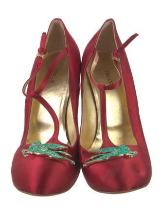 Etro Satin T-Strap Pumps