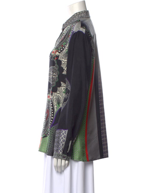 Etro Silk Paisley Print Button-Up Top