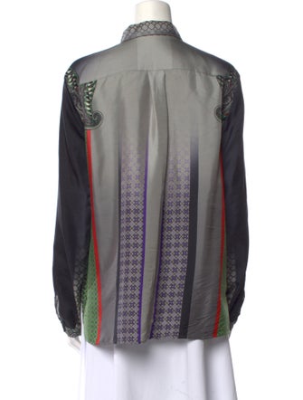 Etro Silk Paisley Print Button-Up Top