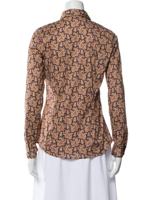 Etro Printed Long Sleeve Button-Up Top