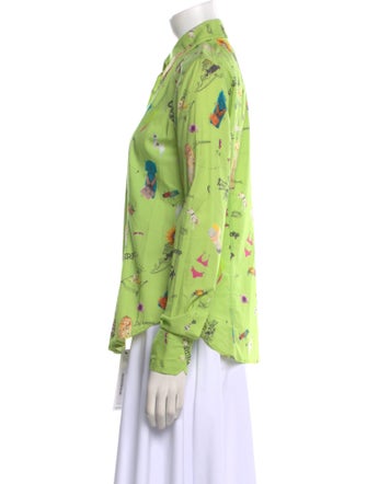 Etro Floral Print Long Sleeve Button-Up Top