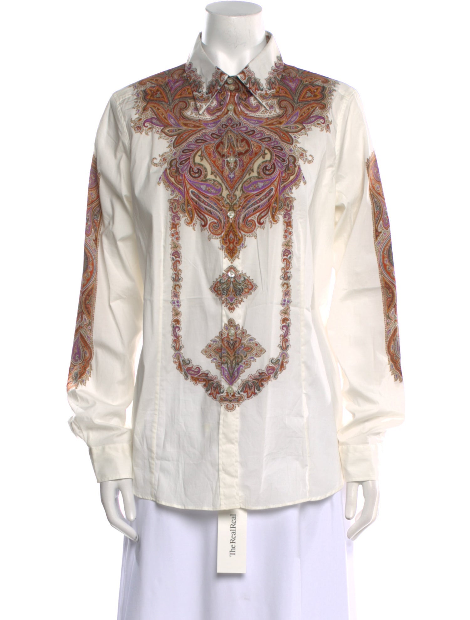 Etro Paisley Print Long Sleeve Button-Up Top