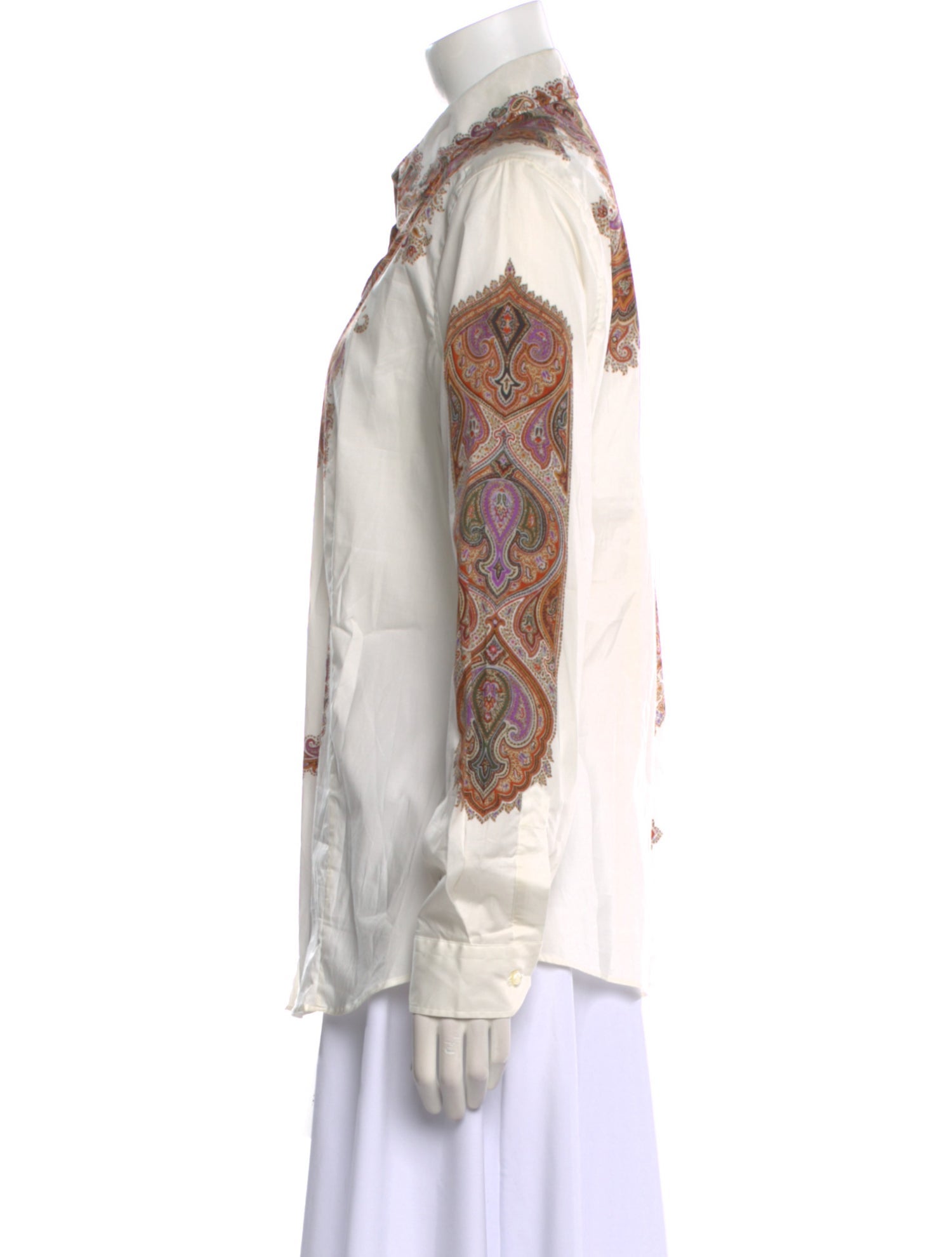 Etro Paisley Print Long Sleeve Button-Up Top