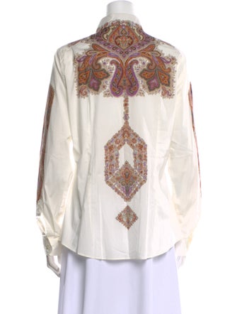 Etro Paisley Print Long Sleeve Button-Up Top