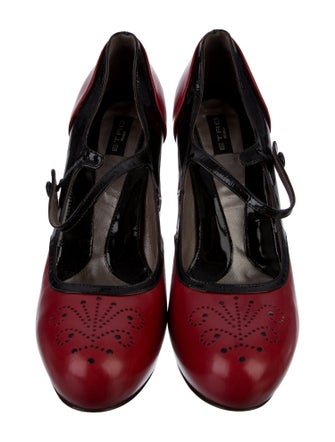 Etro Leather Colorblock Pattern Pumps