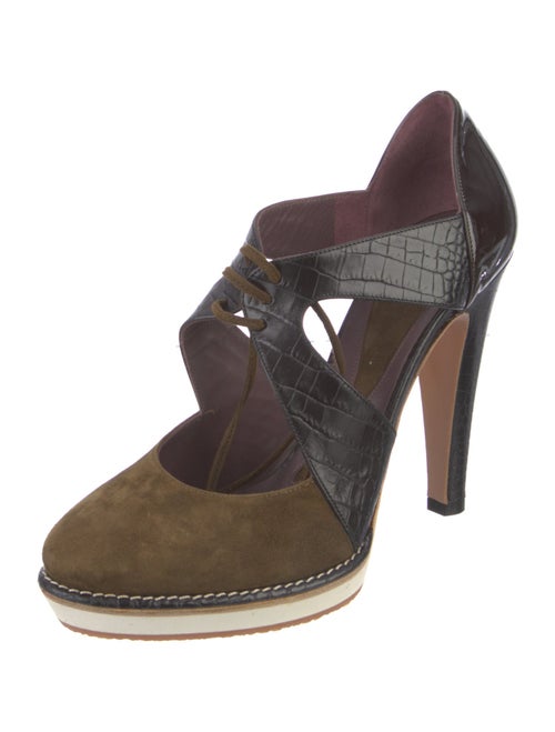 Etro Suede Animal Print D'Orsay Pumps