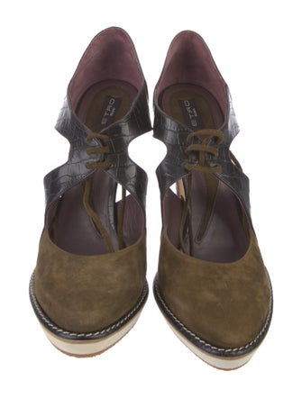 Etro Suede Animal Print D'Orsay Pumps