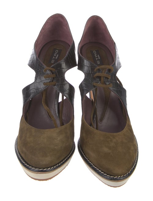 Etro Suede Animal Print D'Orsay Pumps