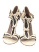 Etro Leather Patterned T-Strap Sandals