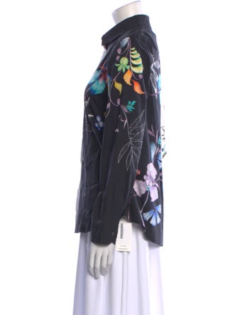 Etro Floral Print Long Sleeve Button-Up Top