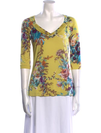 Etro Floral Print V-Neck Blouse