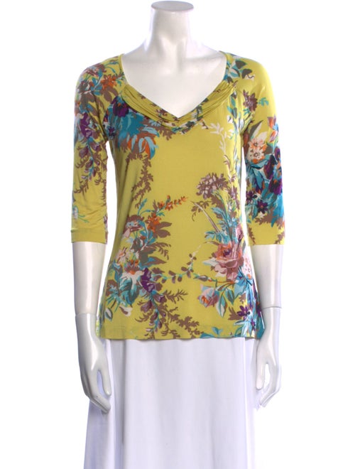 Etro Floral Print V-Neck Blouse