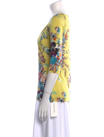 Etro Floral Print V-Neck Blouse