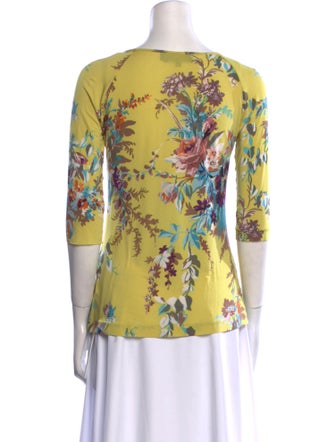 Etro Floral Print V-Neck Blouse