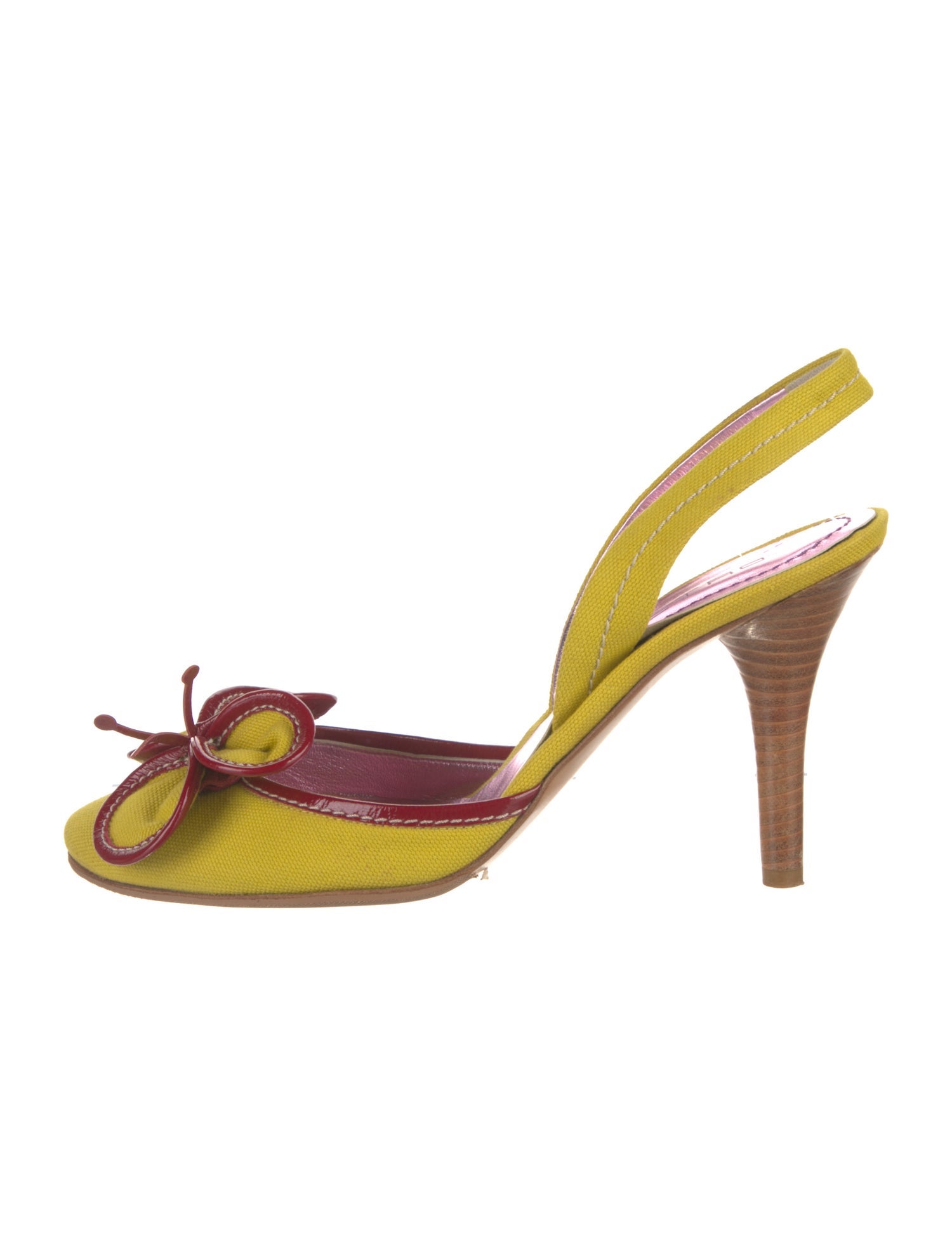 Etro Colorblock Pattern Leather Trim Embellishment Slingback Pumps