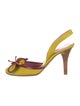 Etro Colorblock Pattern Leather Trim Embellishment Slingback Pumps