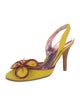 Etro Colorblock Pattern Leather Trim Embellishment Slingback Pumps
