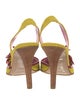 Etro Colorblock Pattern Leather Trim Embellishment Slingback Pumps