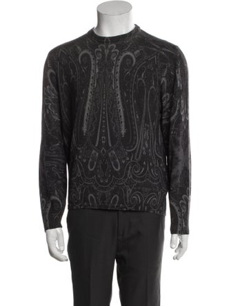Etro Wool Paisley Print Pullover