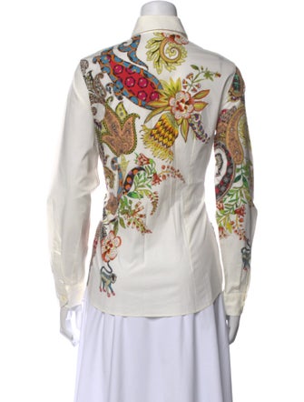 Etro Printed Long Sleeve Button-Up Top
