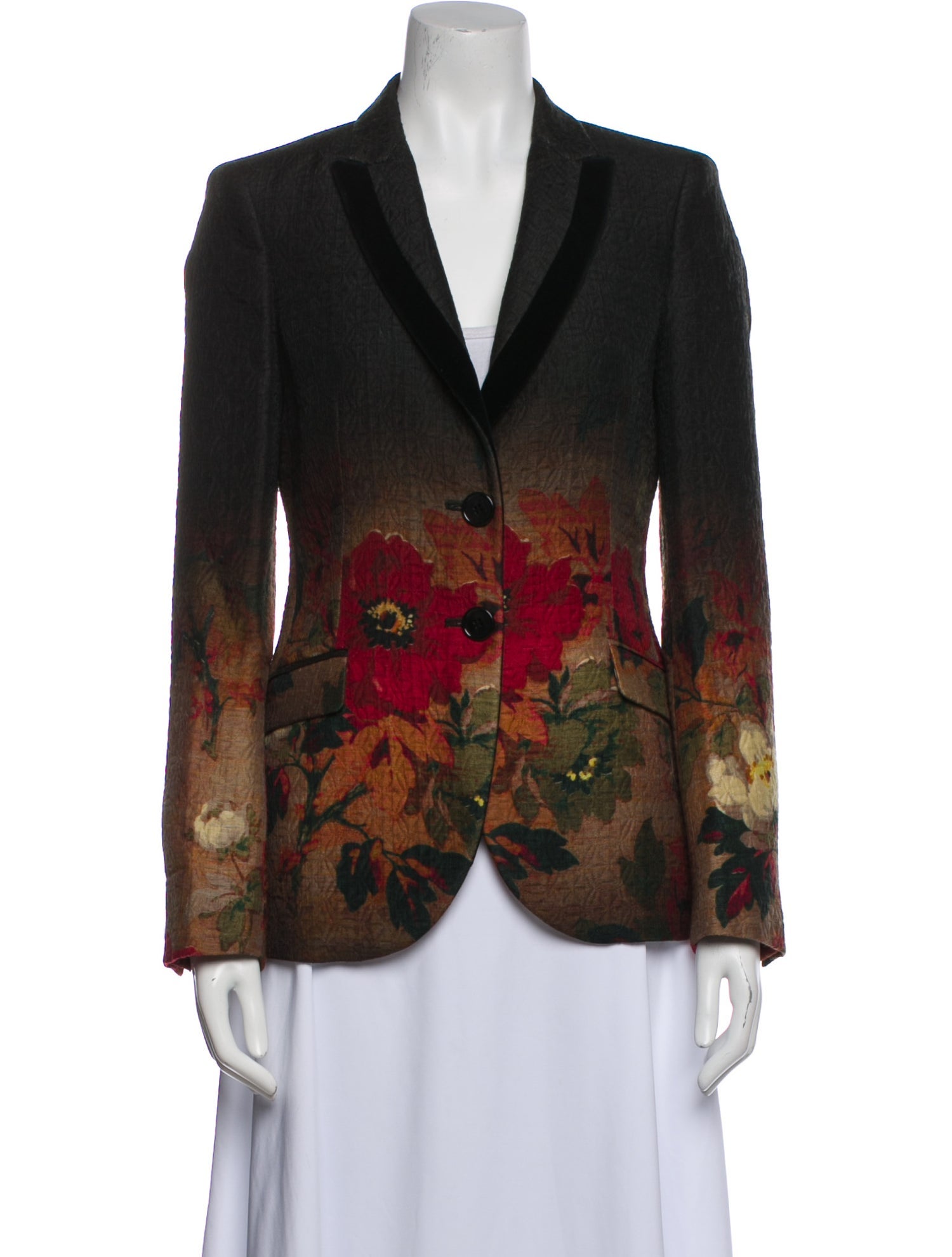 Etro Wool Floral Print Blazer