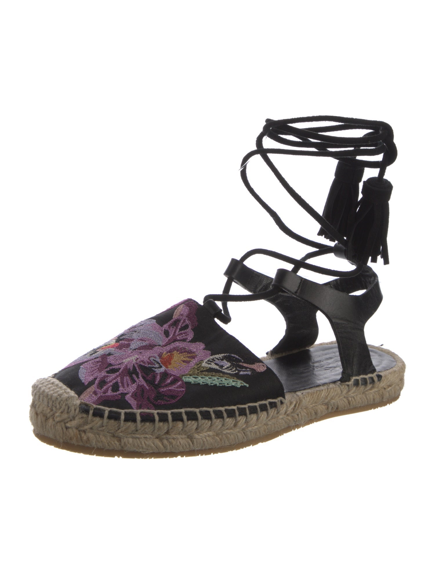 Etro Leather Floral Print Flats