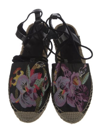 Etro Leather Floral Print Flats