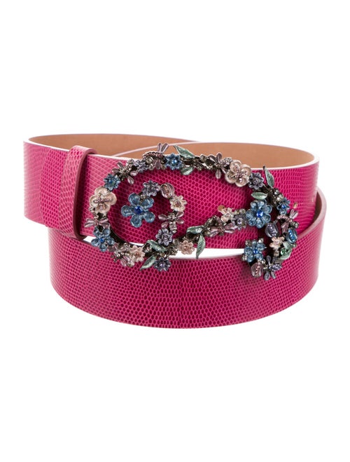 Etro Leather Crystal Embellishments Belt