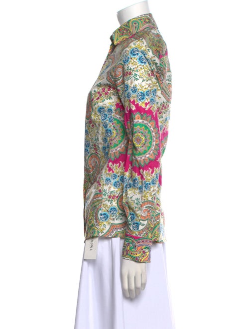 Etro Paisley Print Long Sleeve Button-Up Top
