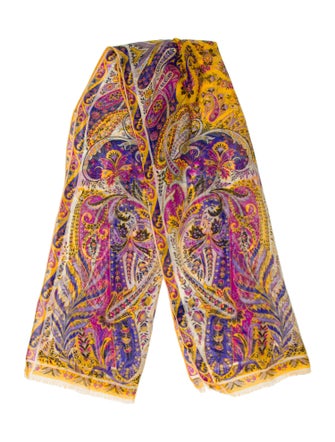 Etro Silk Paisley Print Scarf