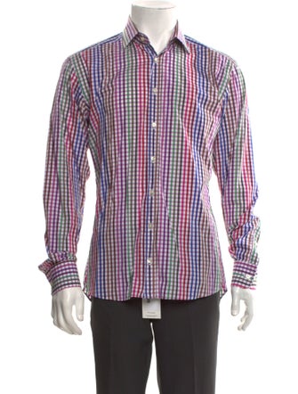 Etro Plaid Print Long Sleeve Shirt