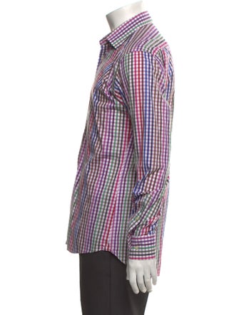 Etro Plaid Print Long Sleeve Shirt