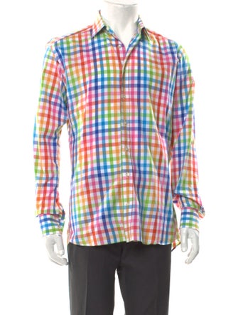 Etro Plaid Print Long Sleeve Shirt