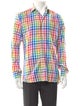 Etro Plaid Print Long Sleeve Shirt