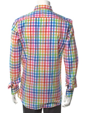Etro Plaid Print Long Sleeve Shirt