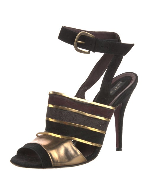 Etro Suede Striped Slingback Sandals