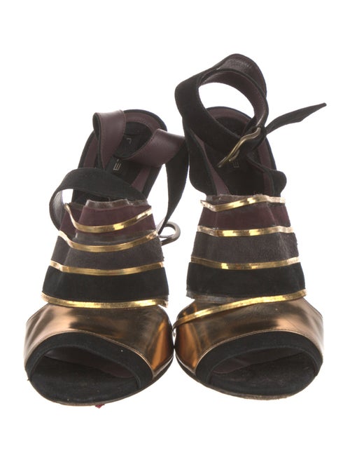 Etro Suede Striped Slingback Sandals