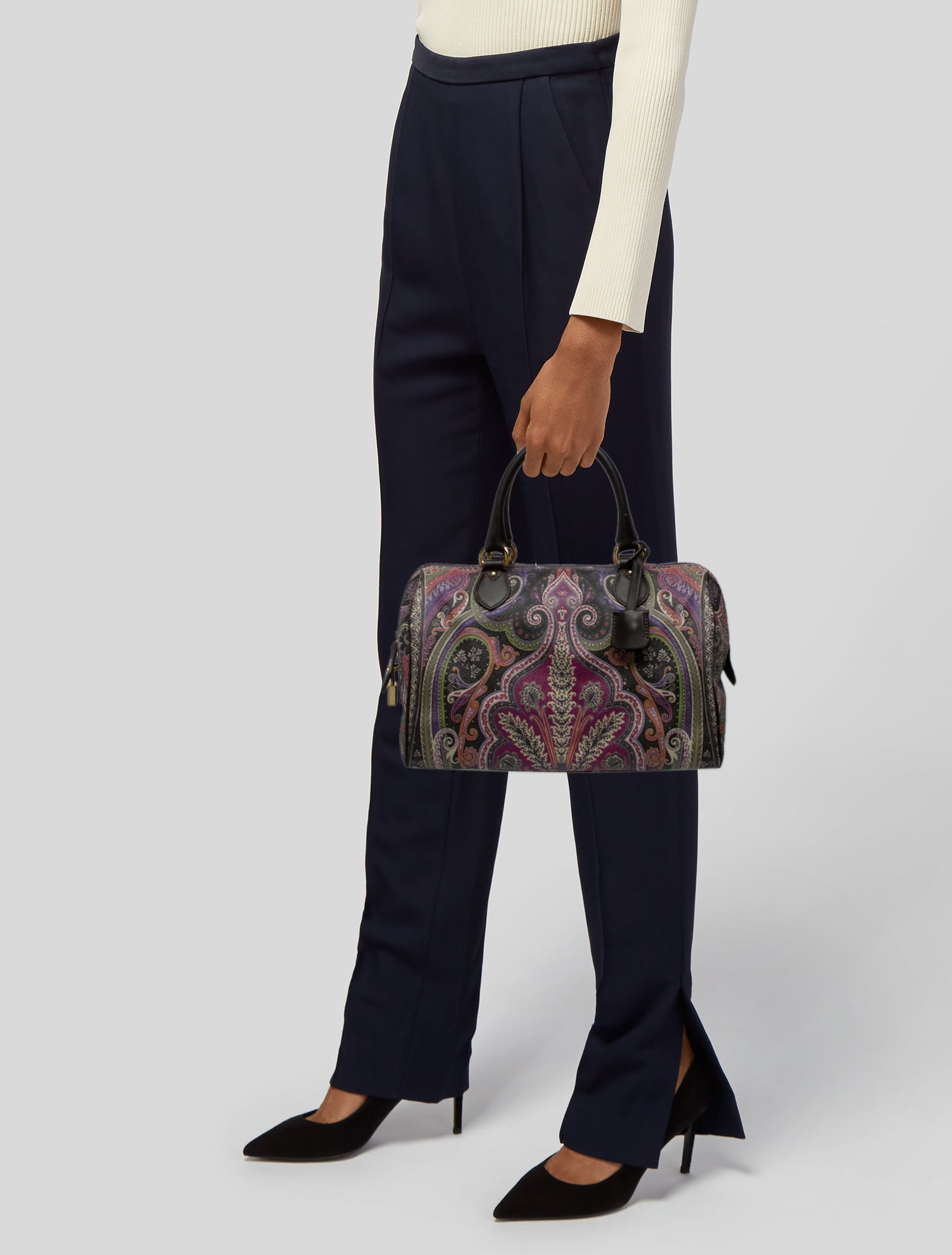 Etro Leather Top Handle Bag