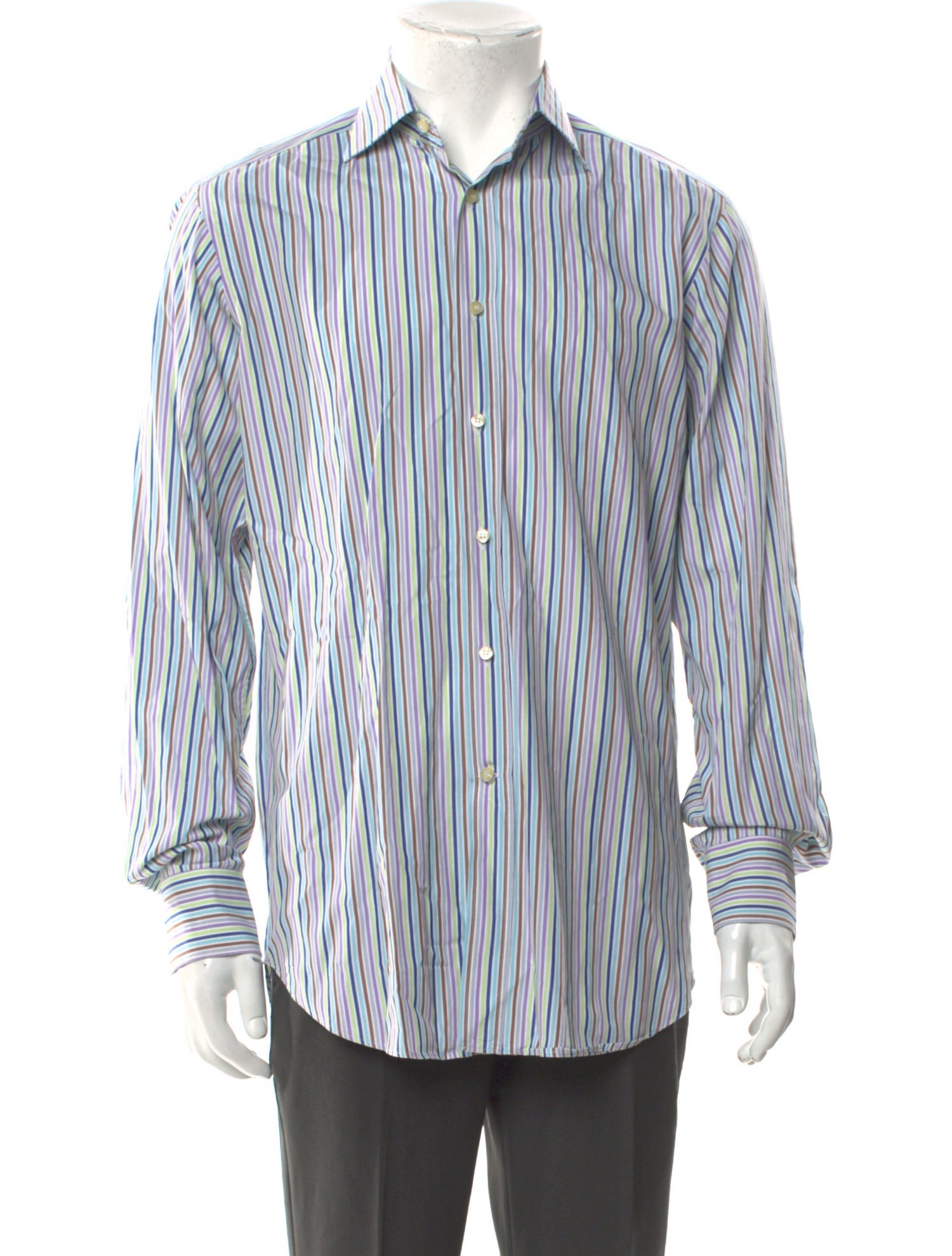 Etro Striped Long Sleeve Dress Shirt