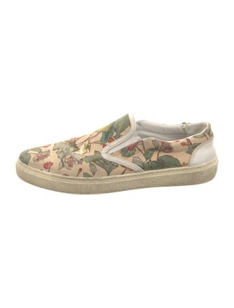 Etro Canvas Floral Print Boat Shoes