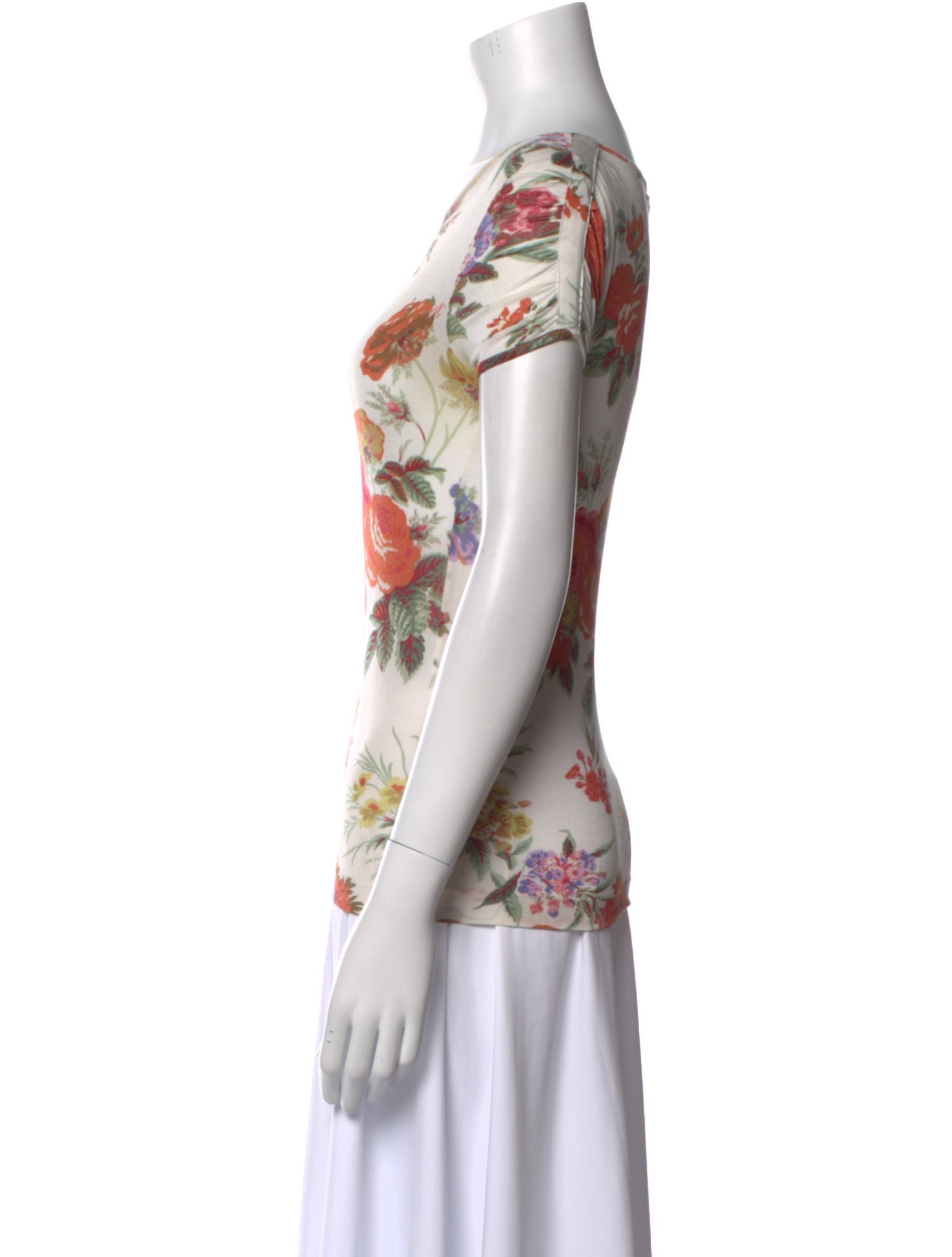 Etro Floral Print Scoop Neck T-Shirt