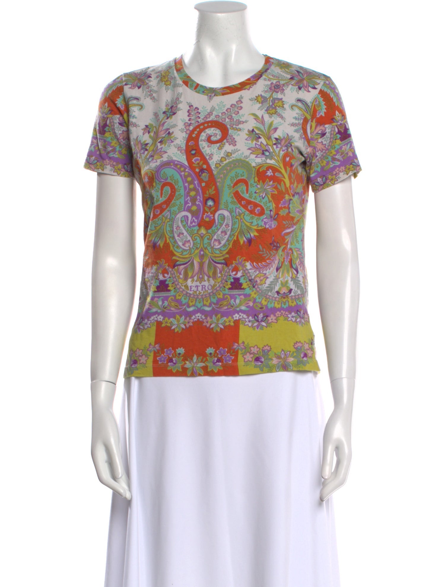 Etro Paisley Print Crew Neck T-Shirt
