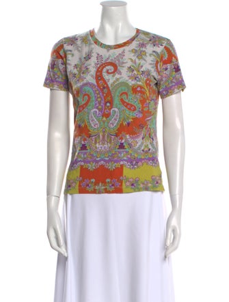 Etro Paisley Print Crew Neck T-Shirt